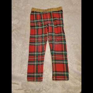 Girls Christmas Leggings 3t Gold Elastic